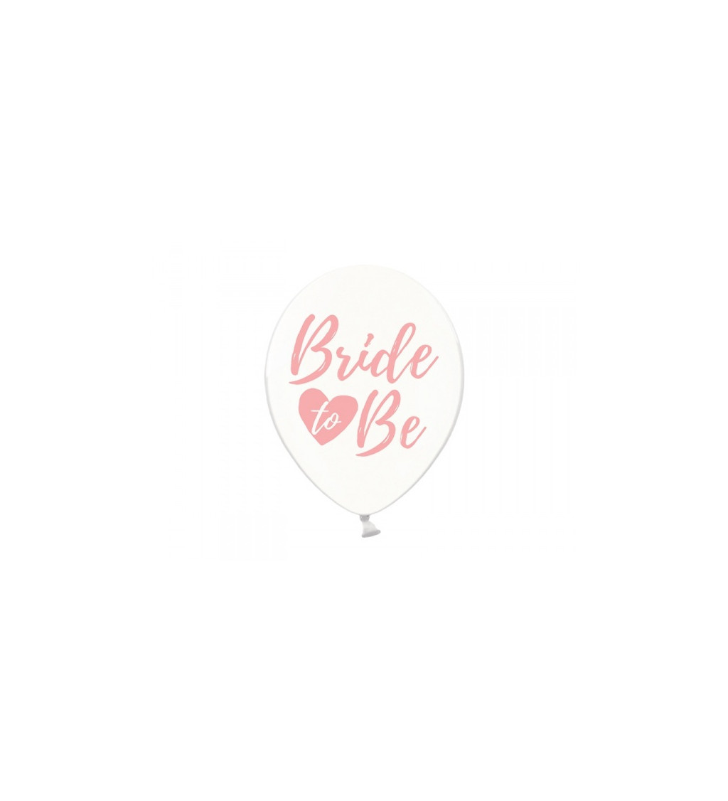 Bílý balónek s nápisem Bride to be 6ks