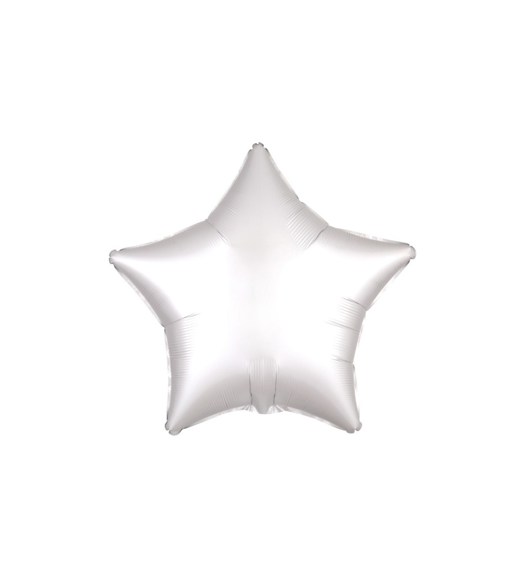 Hvězdičkový sametový balónek - bílý