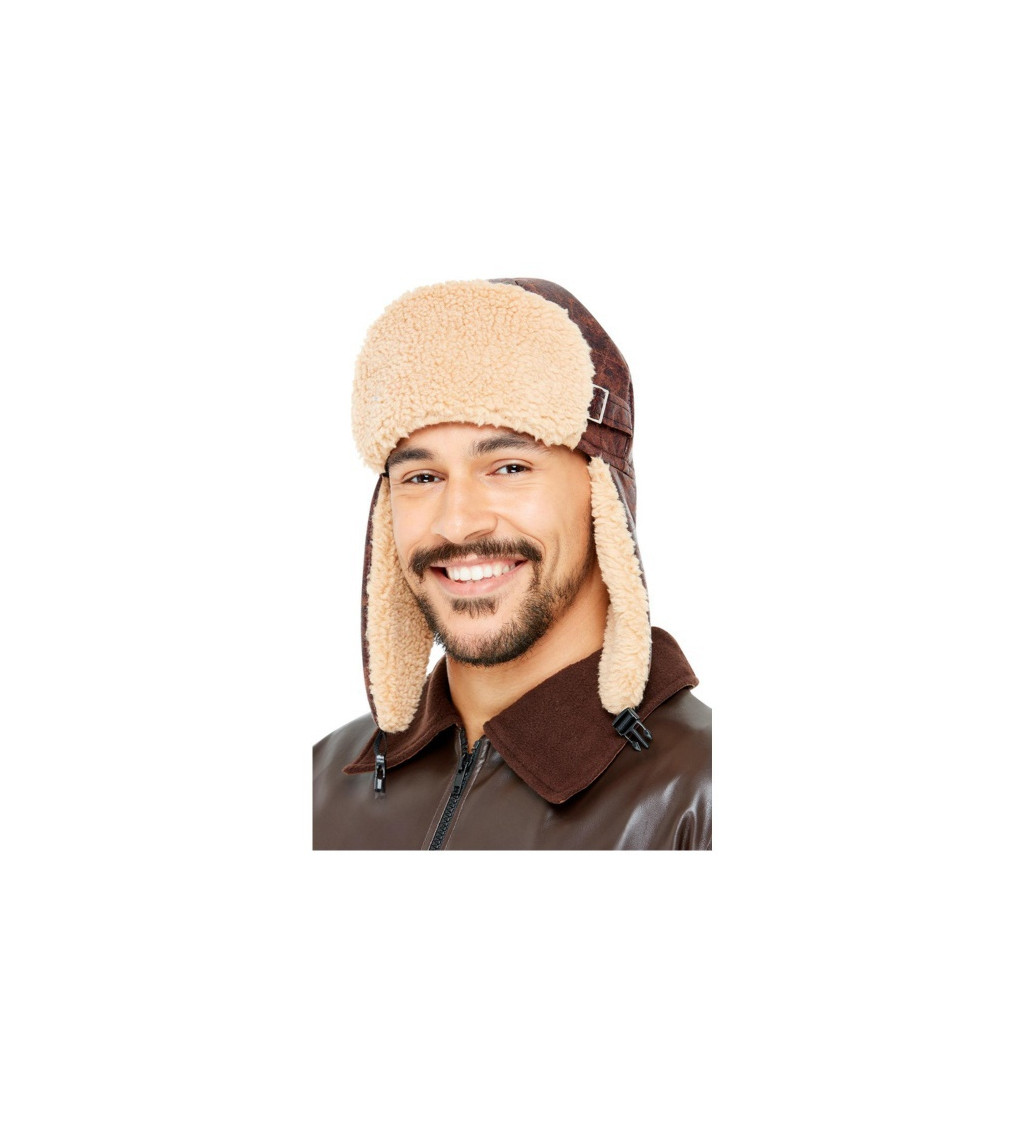 Hnědá čepice Pilot