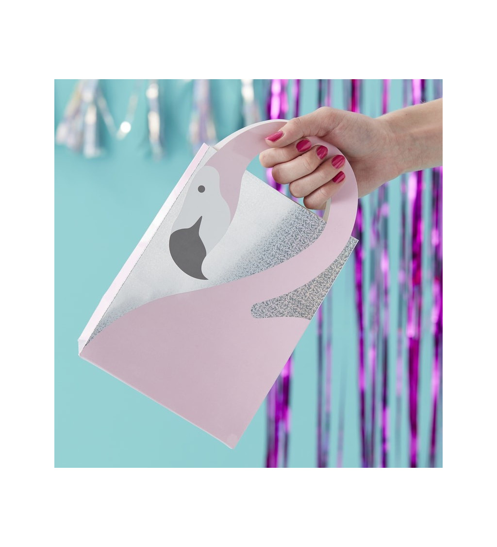 Růžová dárková taštička - Flamingo