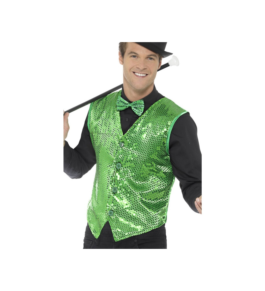 Třpytivá vesta - zelená