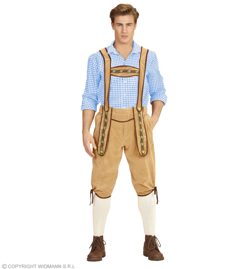 Karnevalový kostým - Oktoberfest - světle hnědé lederhosen