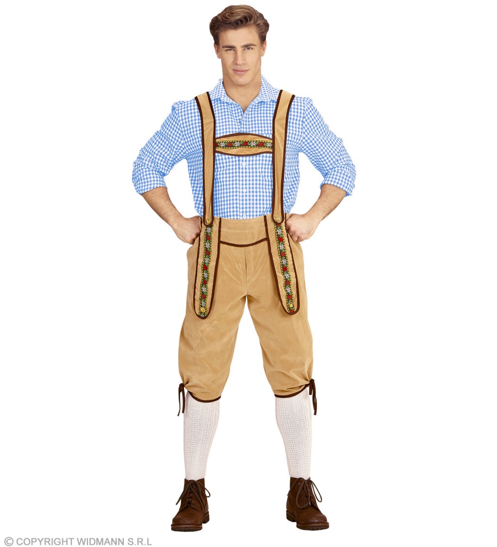 Karnevalový kostým - Oktoberfest - světle hnědé lederhosen