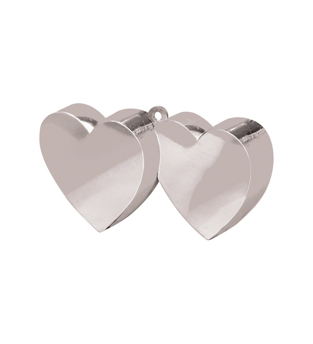 Těžítko na balonky - stříbrné srdce