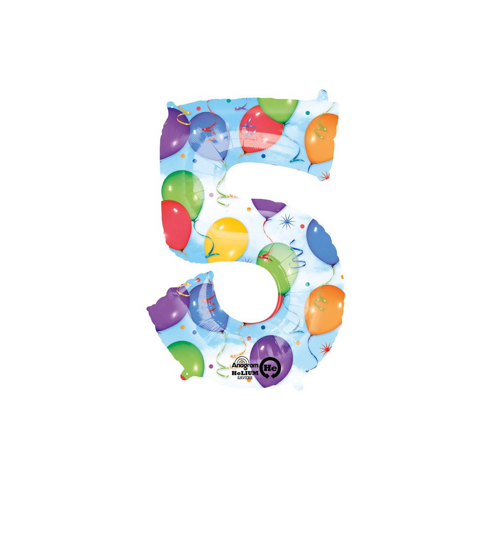 Barevný balonek "5"