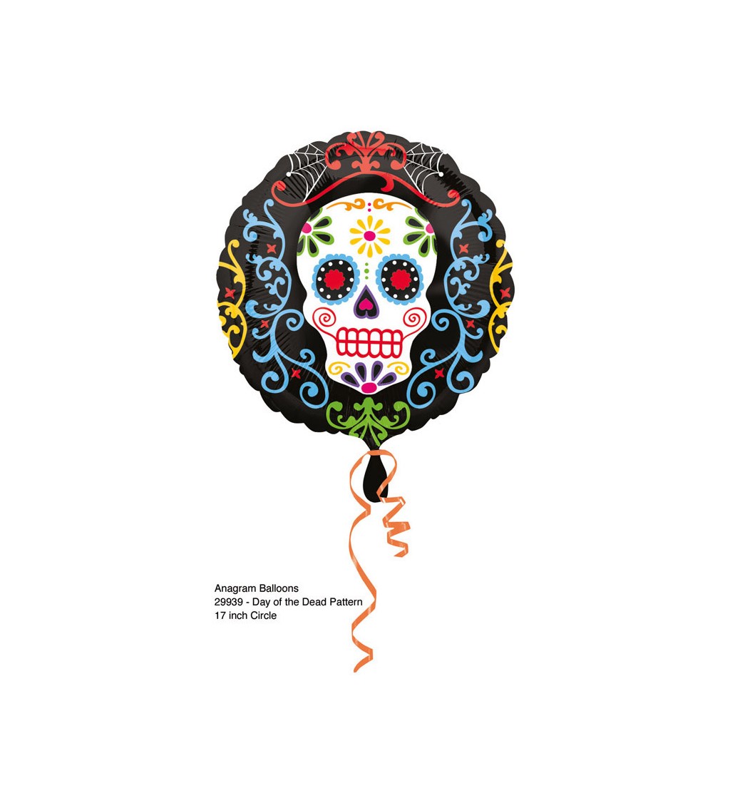 Fóliový kulatý balónek - Den Mrtvých