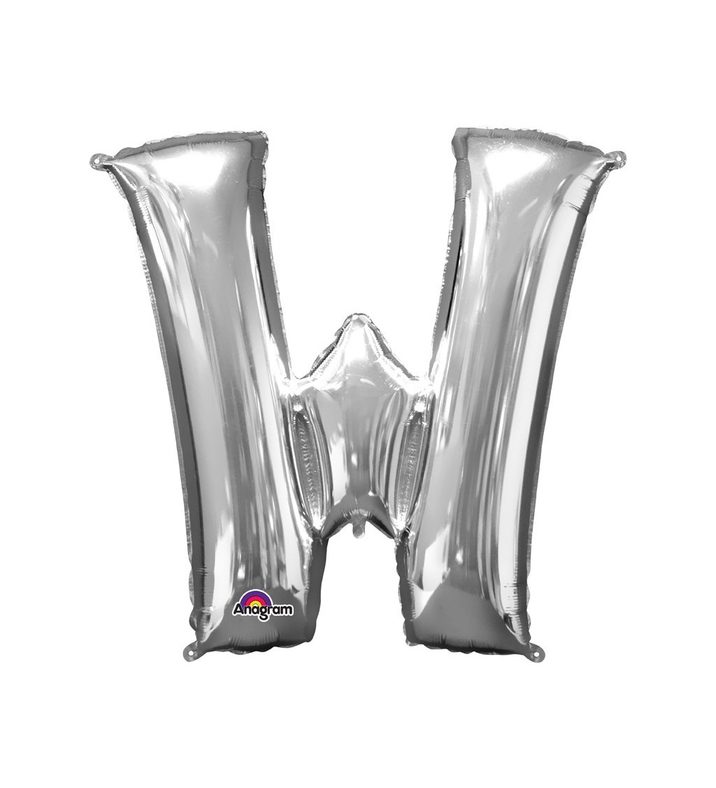 Narozeninový fóliový balónek (stříbrný) – W
