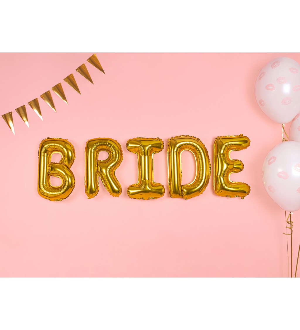 Fóliový balónek E - zlatý