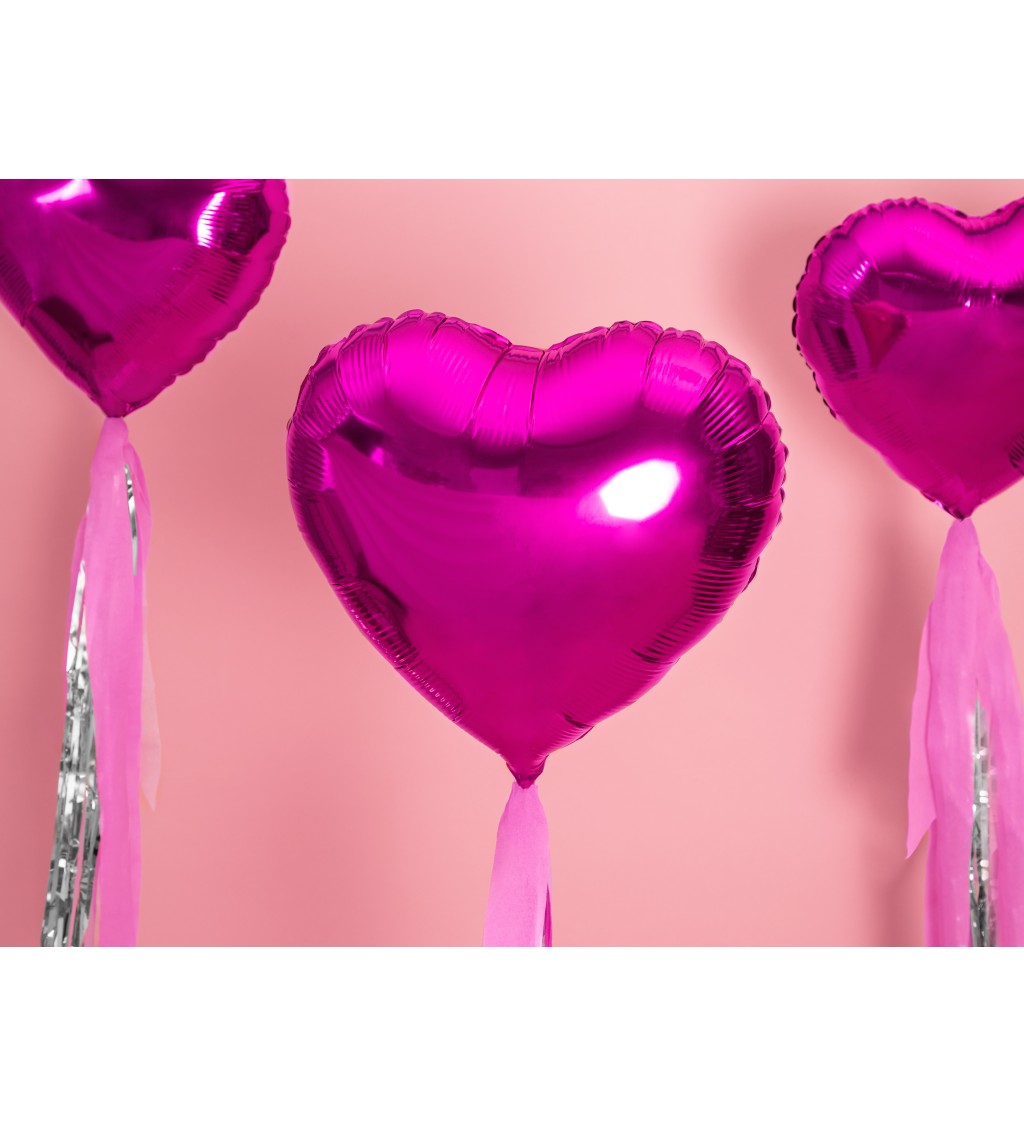 Tmavě růžové srdce - fóliový balónek