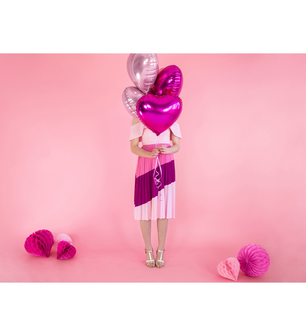 Tmavě růžové srdce - fóliový balónek