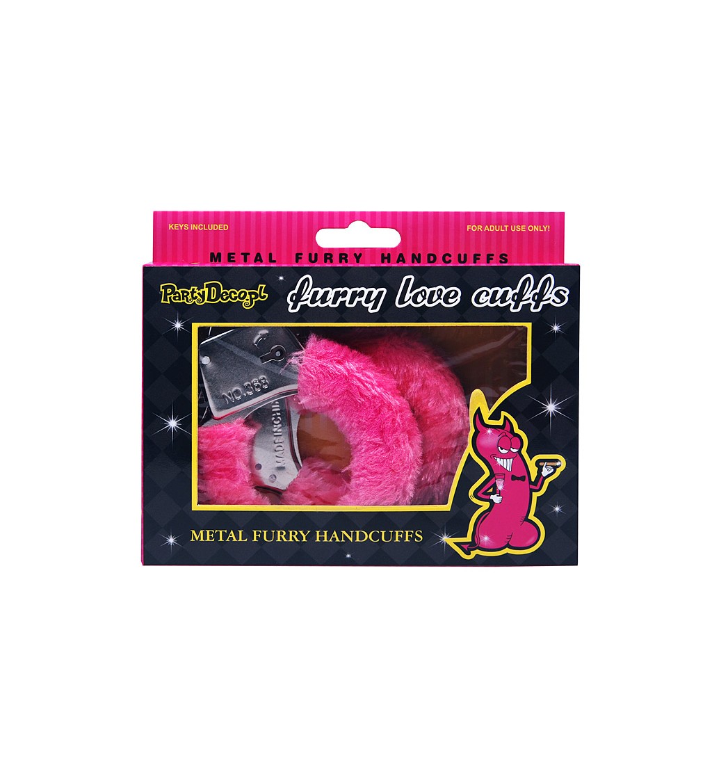 Pouta s kožíškem - tmavě růžová