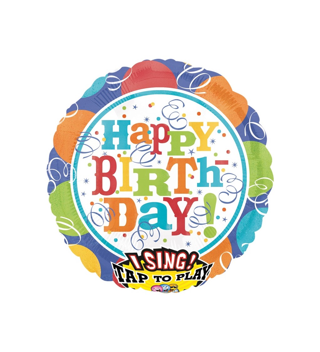 Fóliový balónek hrací - Happy Birthday