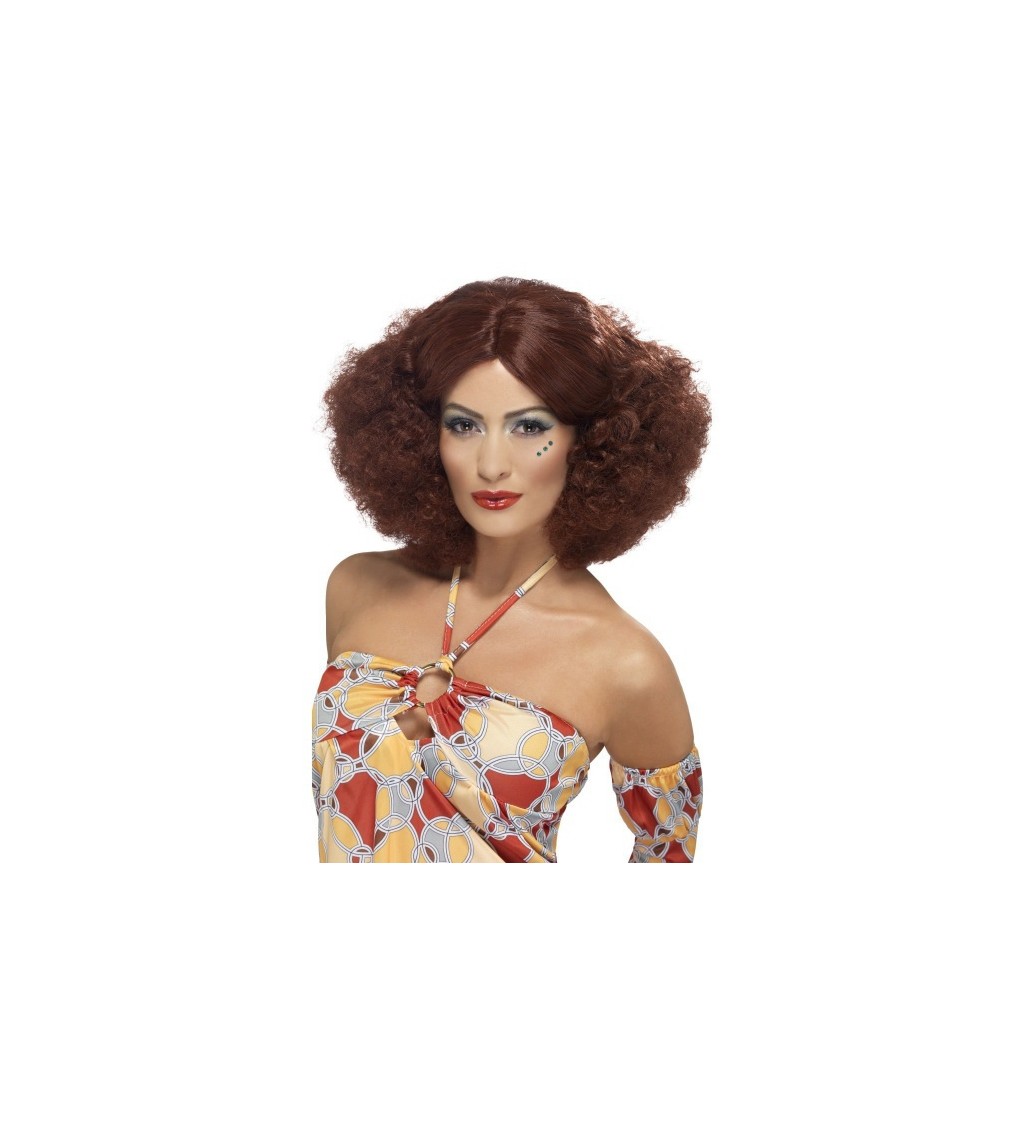 Dámská kaštanová afro paruka