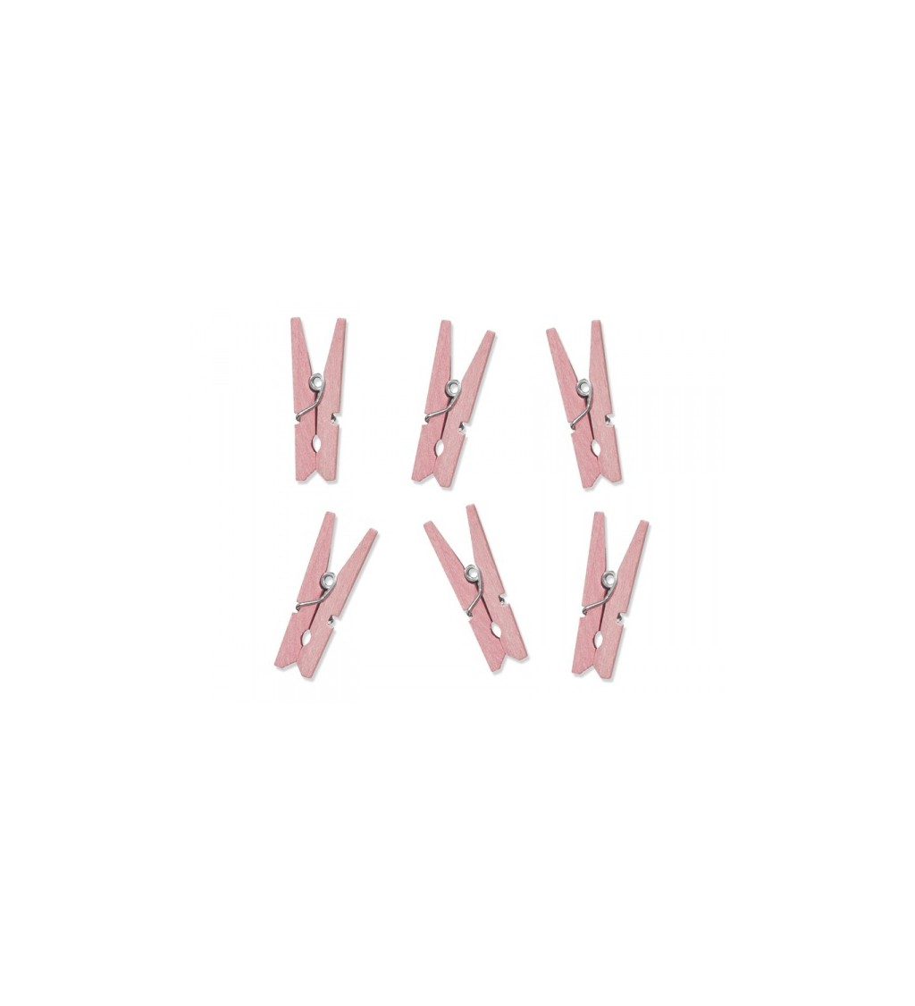Dekorativní kolíčky - Růžové, 10 ks
