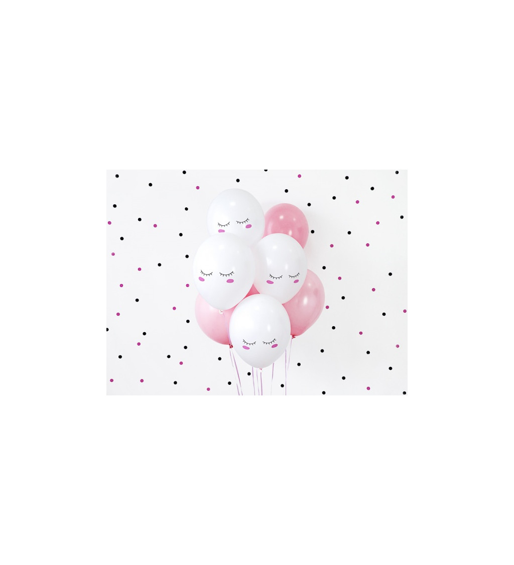 Pastelově bílé balónky - smajlík