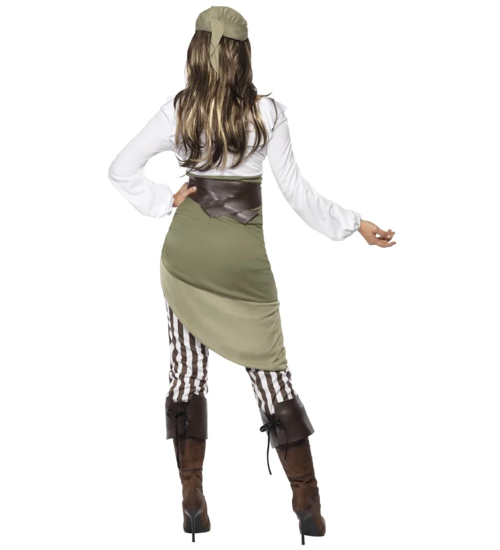 Kostým Pirátka s pruhovanými legíny