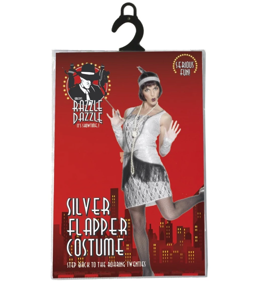 Kostým prohibice stříbrná