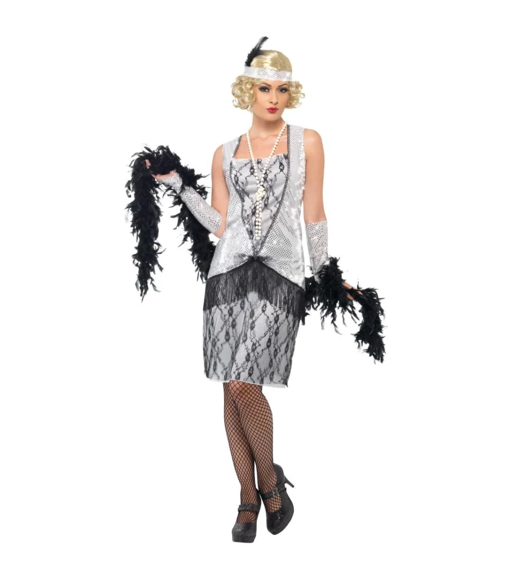 Kostým prohibice stříbrná