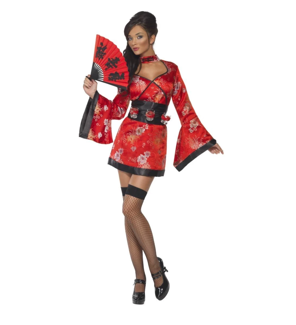 Kostým Vodka Gejša červená