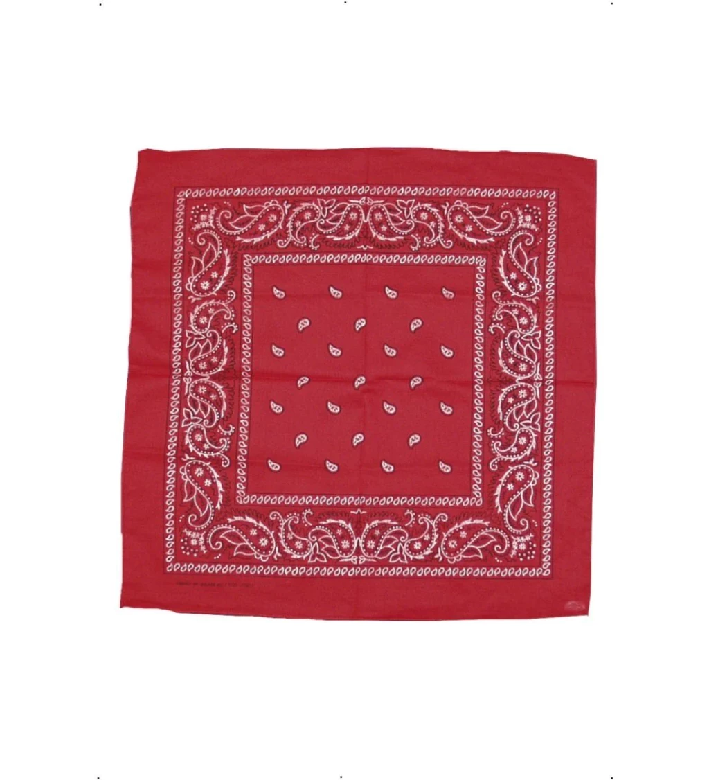 Kovbojský šátek s potiskem - červený
