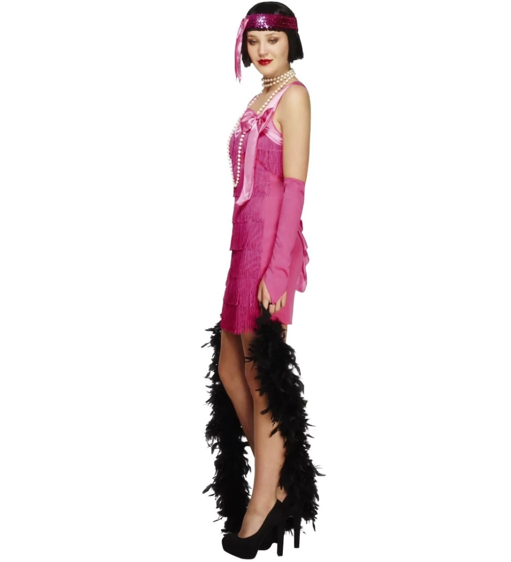 Kostým prohibice růžová - s mašlí