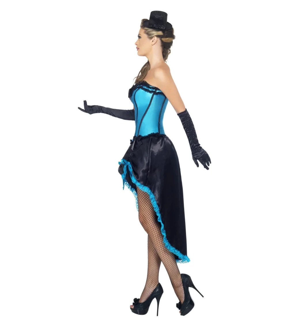 Dámský kostým - Kabaretní tanečnice, modrý