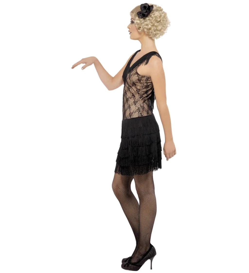 Kostým prohibice - černá krajka