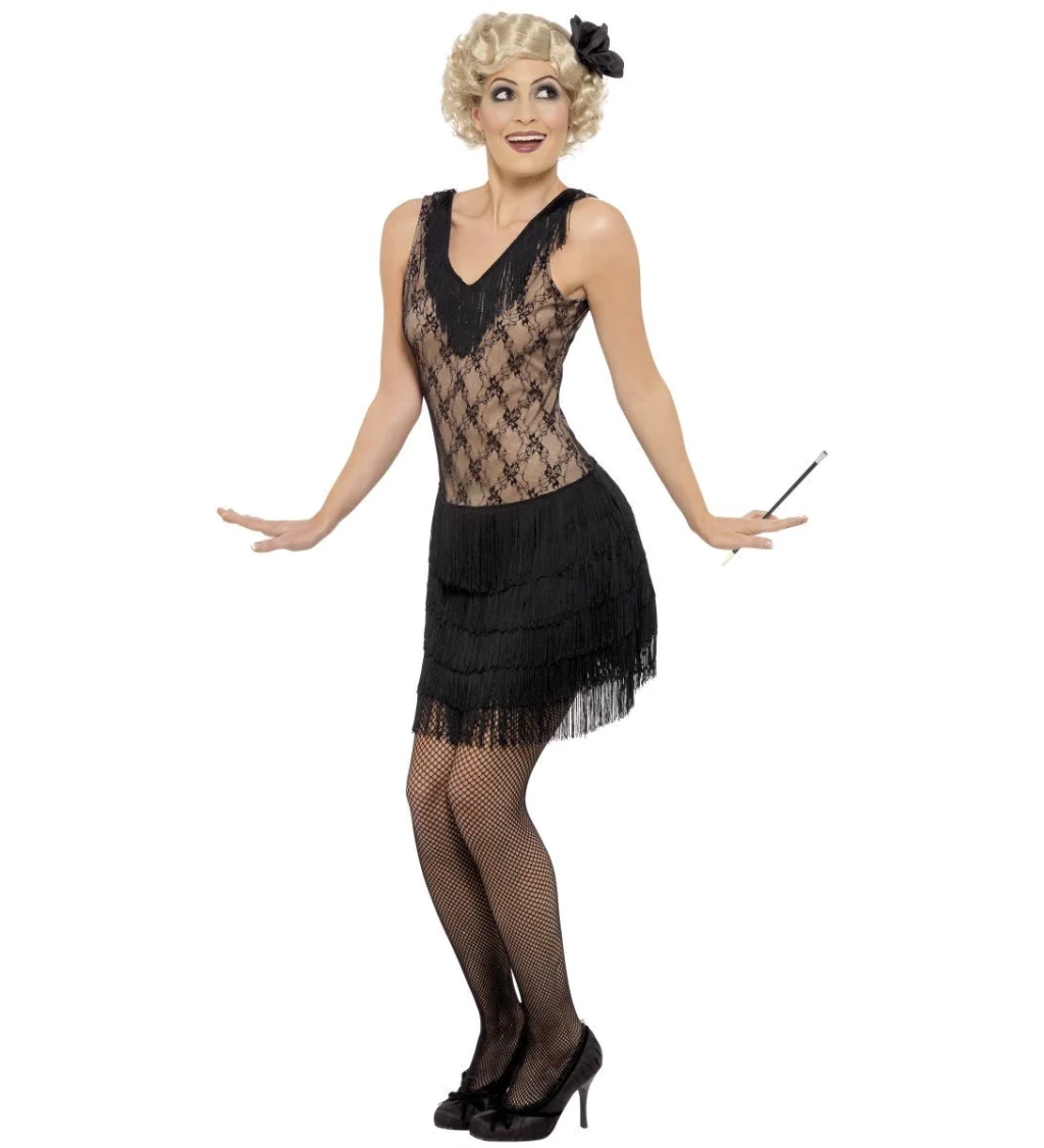 Kostým prohibice - černá krajka