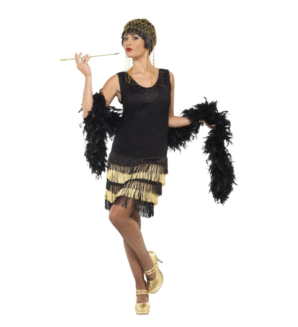 Kostým Prohibice pošitý třásněmi a korálky