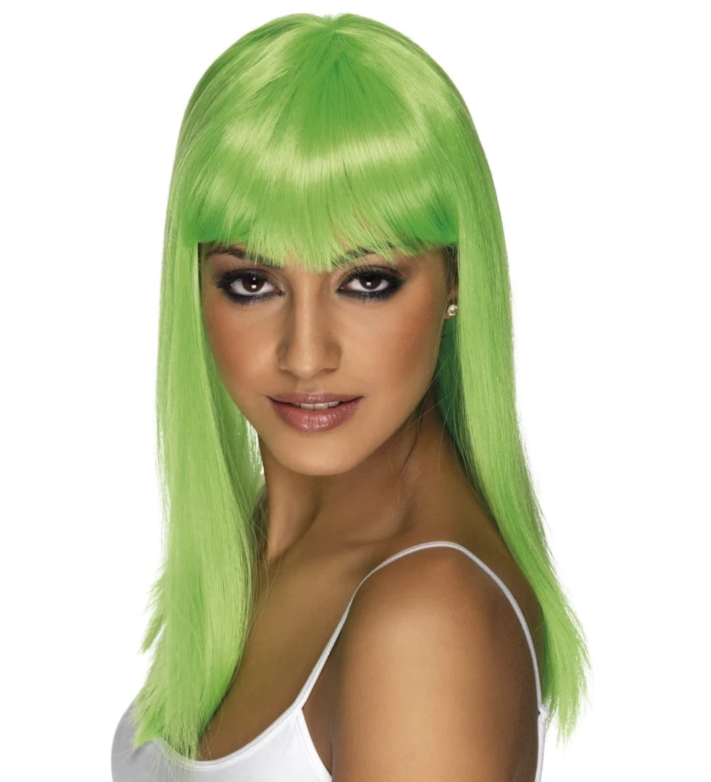 Paruka - Zelená, delší vlasy