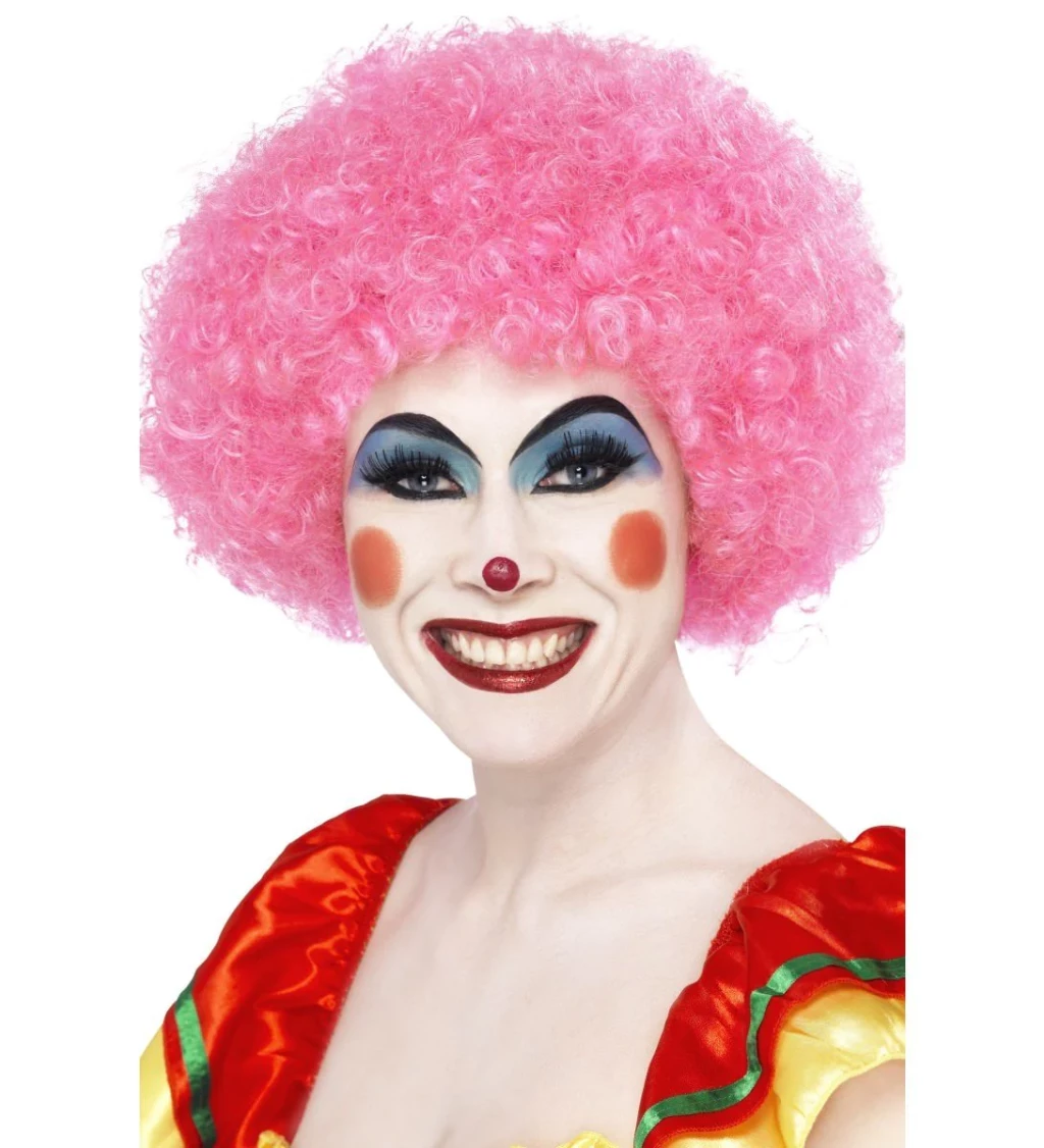 Paruka - Afro, růžové