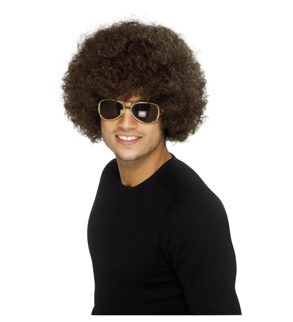 Paruka - Afro, hnědé