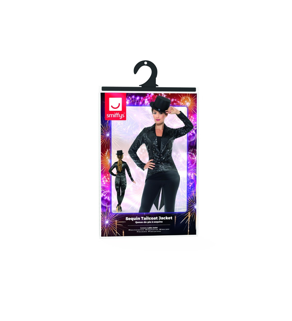 Dámské třpytivé sako - černé