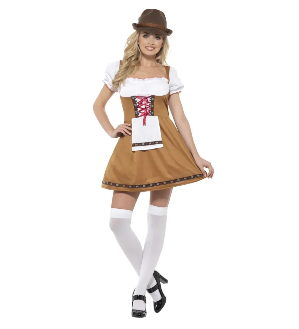 Dámský bavorský kostým - hnědý