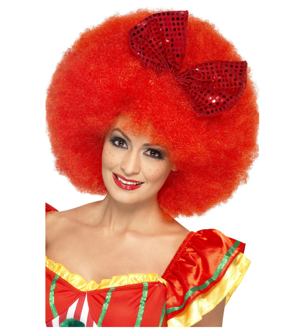 Paruka Klaun - Mega Afro s mašlí