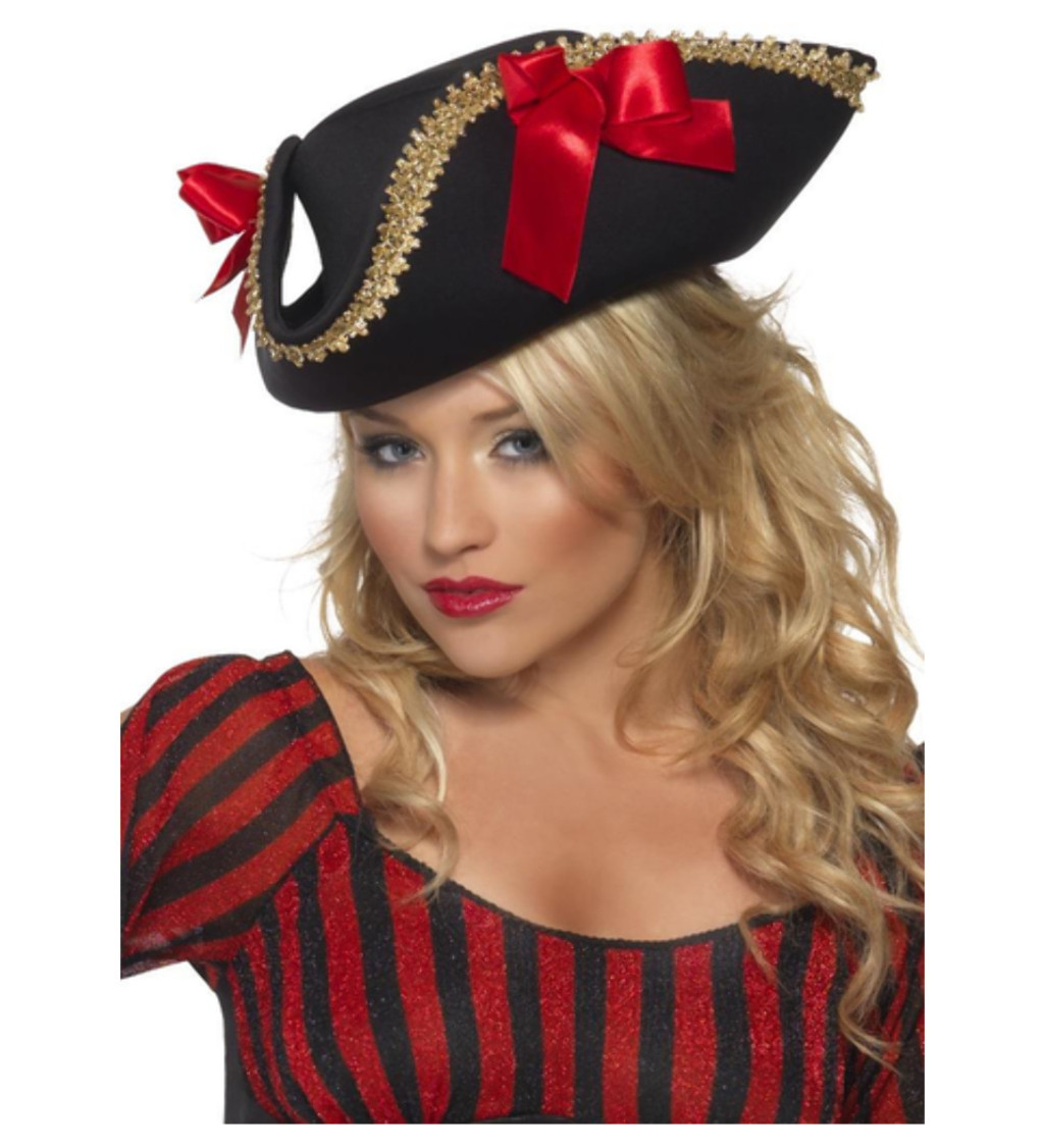 Klobouk - Pirátka, s mašlí