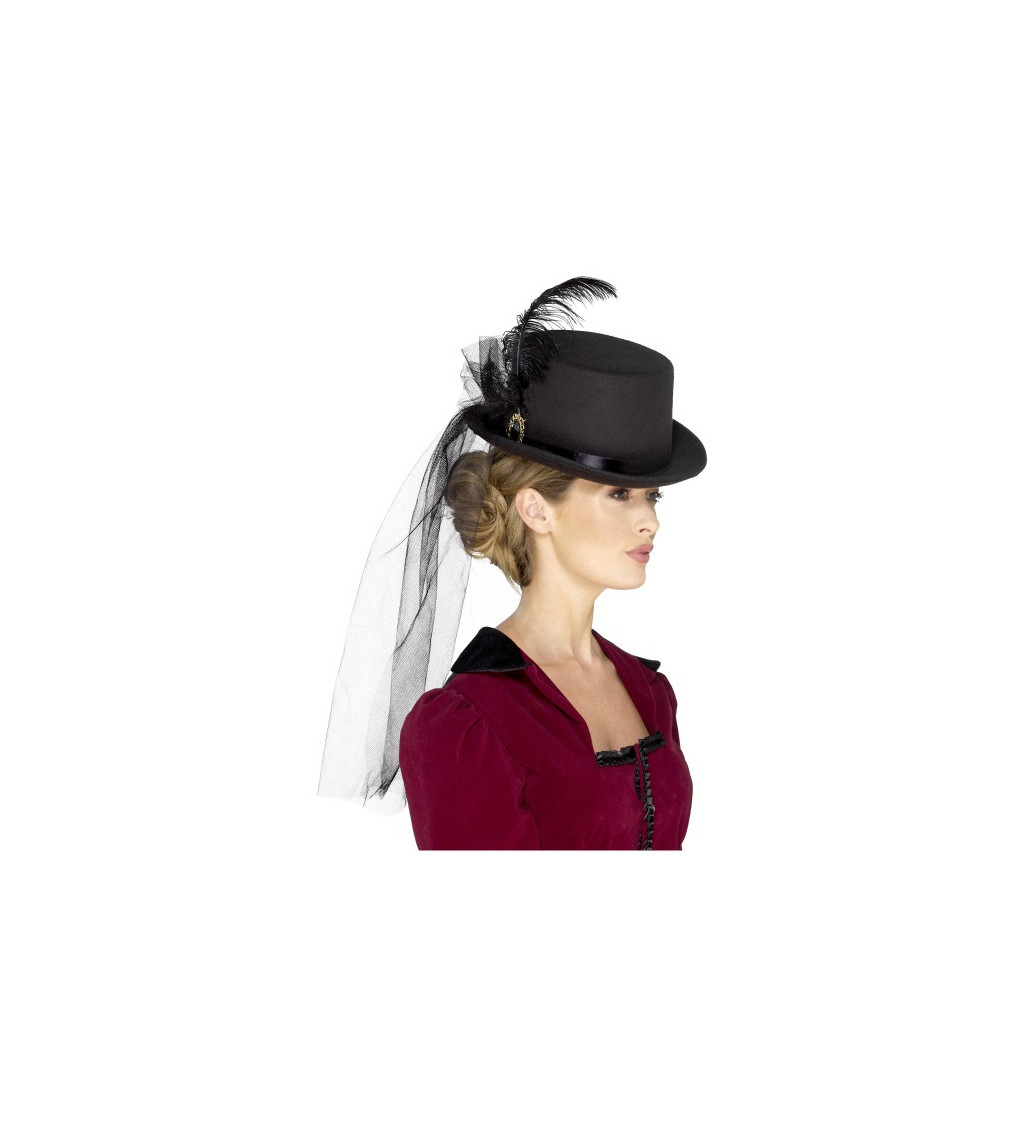 Černý viktoriánský klobouček