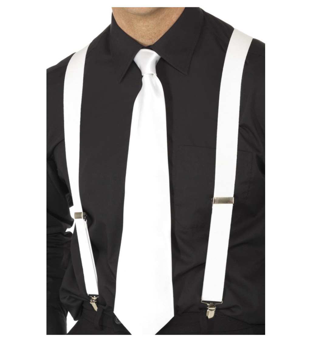 Elegantní kšandy - bílé