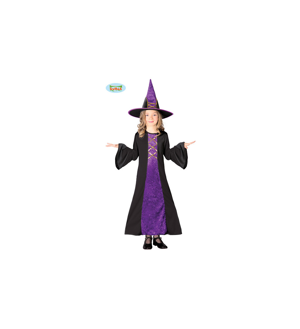 Dětský kostým- Čarodějka ( fialová)