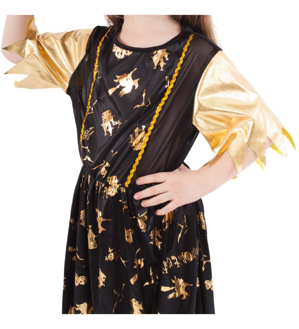 Zlaté čarodějnické šaty - set