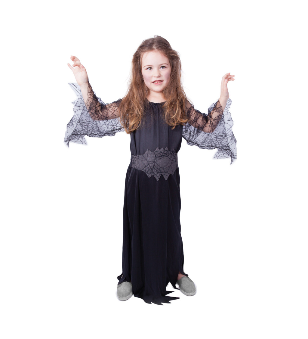 Černé šaty - dětský kostým - čarodějnice