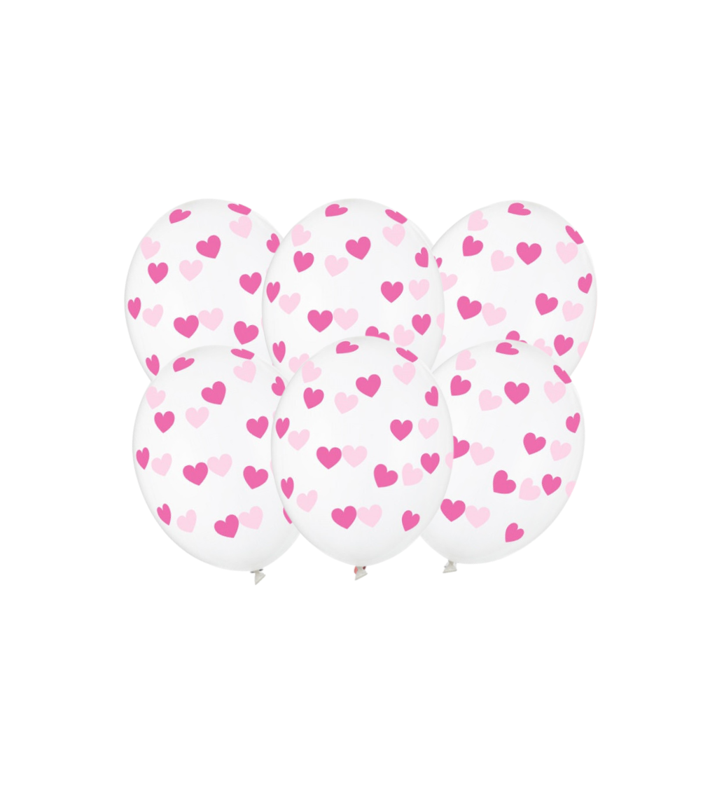 Balónky s růžovými srdíčky