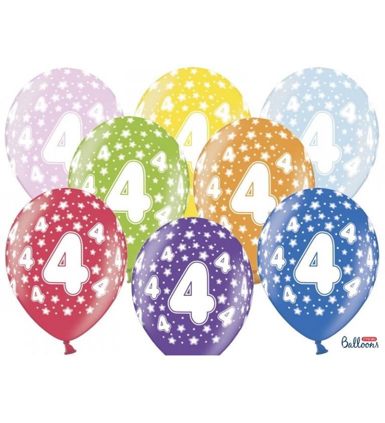 Balónek s číslem 4 (6ks)