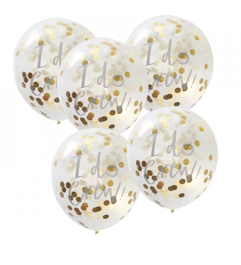 Zlaté balónky s konfetami - I do