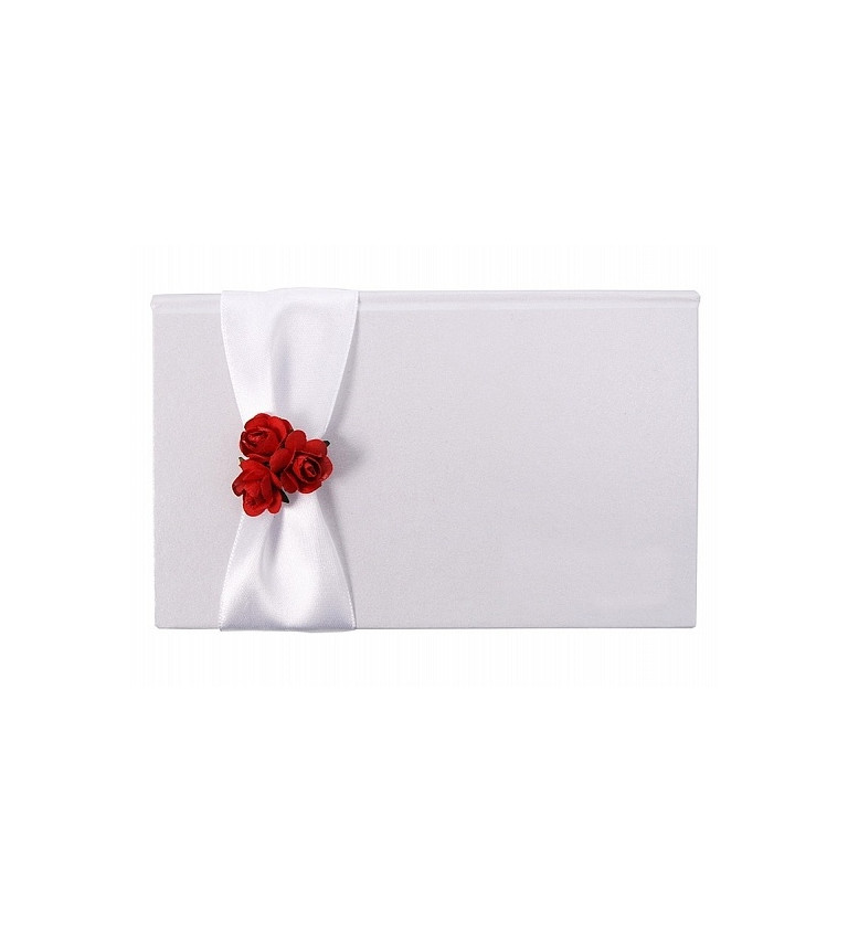 Dárková krabička - Na peněžité dary, bílá s růžičkami