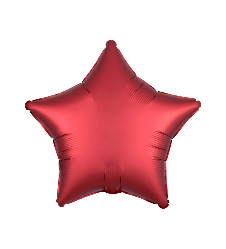 Hvězdičkový sametový balónek - červený