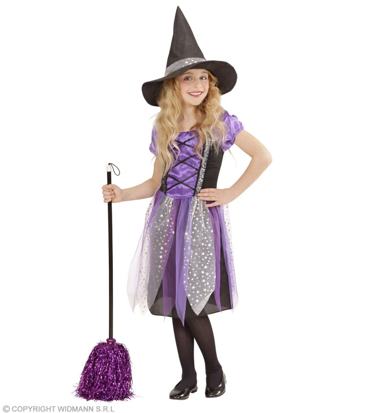Dívčí kostým - čarodějka fialka