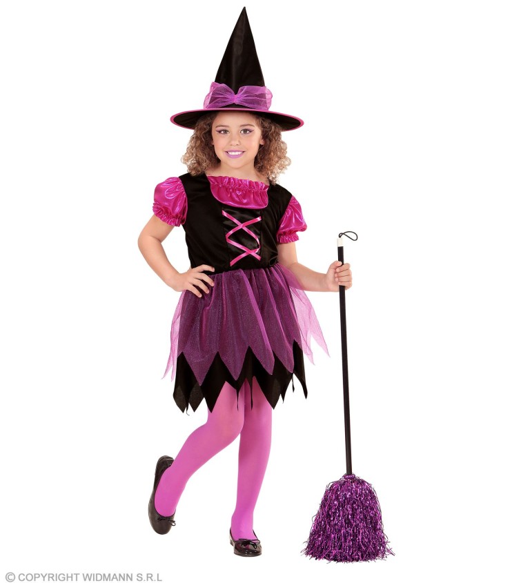 Kostým čarodějka s růžovou sukní