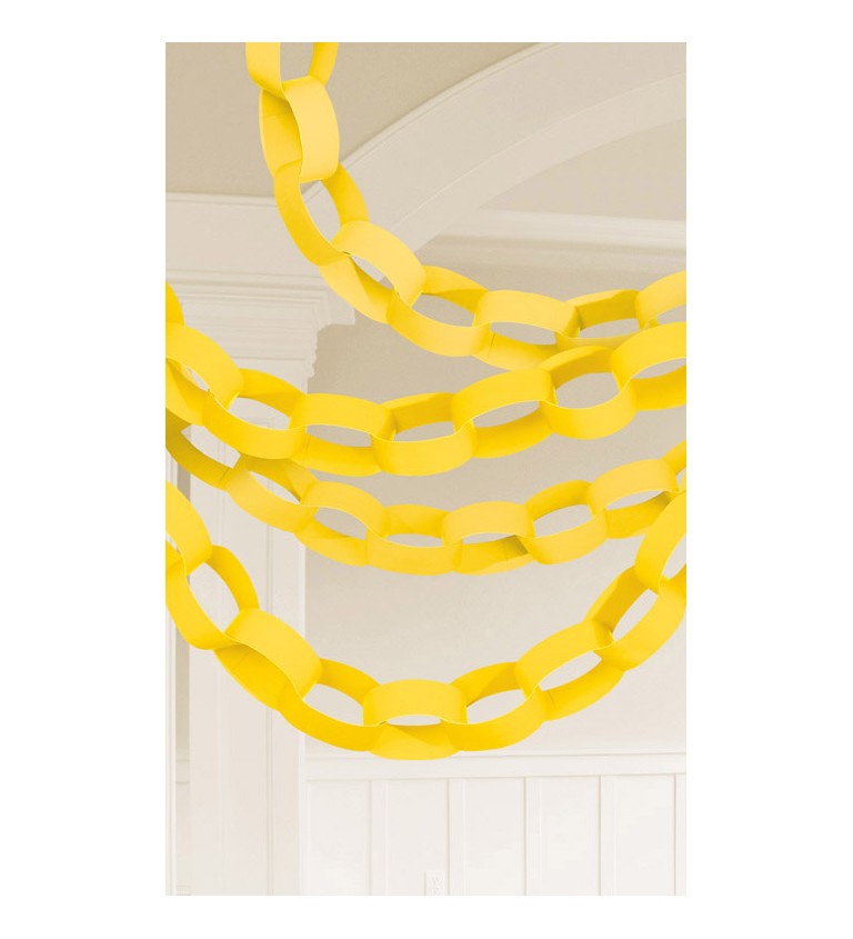 Girlanda - žlutý papírový řetěz