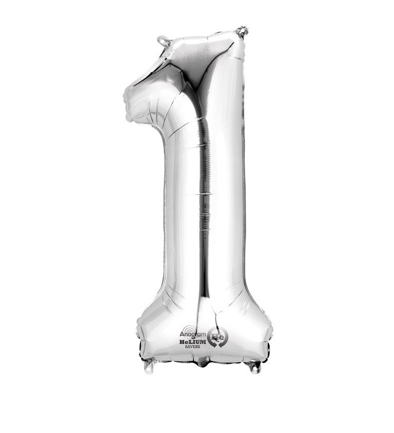 Balónek velký stříbrný - číslo 1